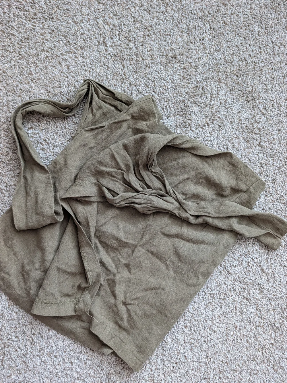 Grade & Gather Womens Olive Green Linen Tie Front Mini Skirt NWT Size Small